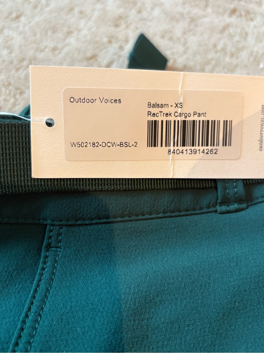 Outdoor Voices Women’s Wide Leg Cargo Pants - Teal - Picture 2 of 3